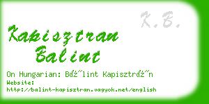 kapisztran balint business card